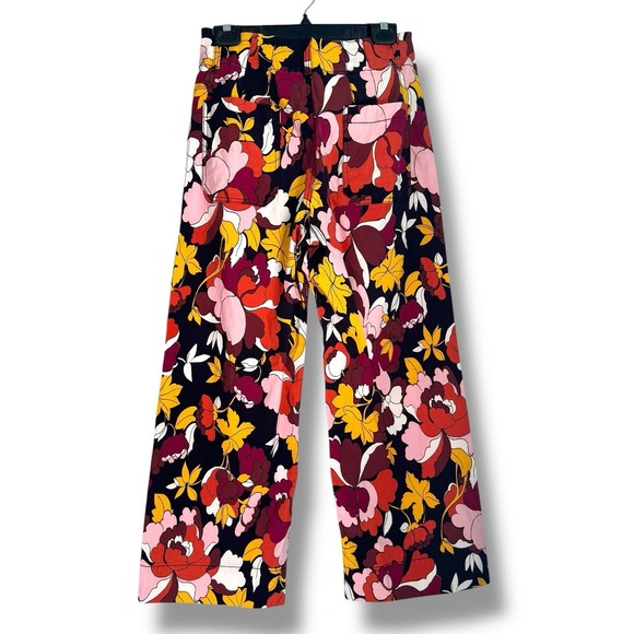 MAEVE Anthropologie The Colette Cropped Wide Leg Pants Mod Floral Multicolor 28 - Picture 5 of 7
